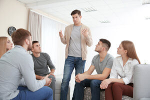 Group meeting at a Florida alcohol detox center